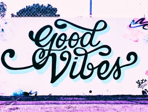 Good Vibes Graffiti Mural Art by Lettering Designer Gian Lu
