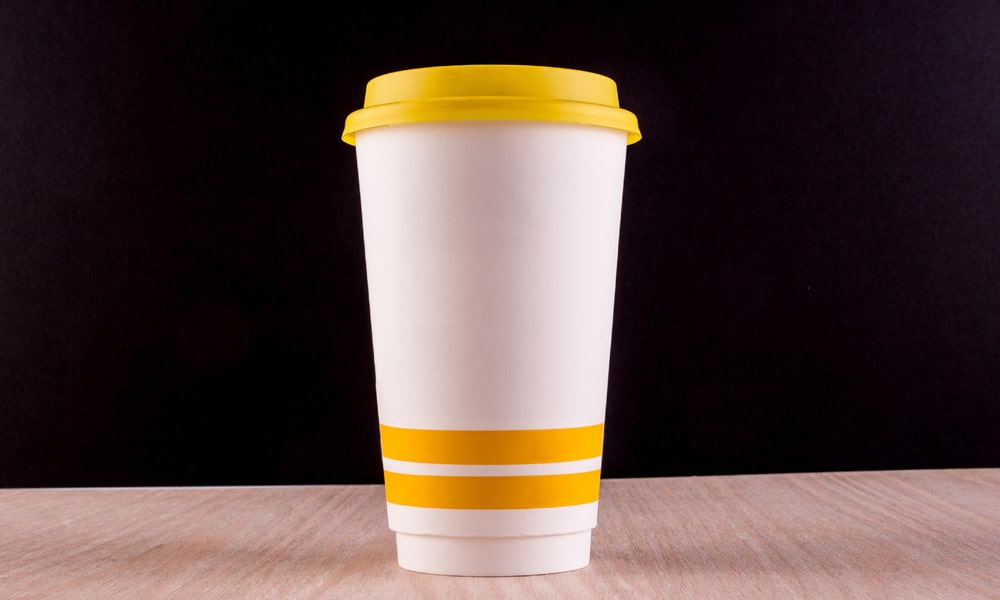 Generic coffee cup - yellow and white